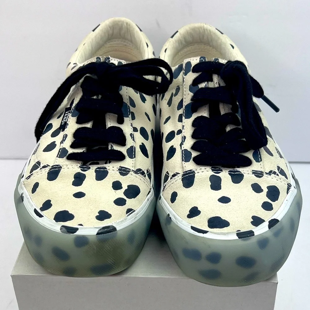 VANS OLD SKOOL NS VLT LX DALMATION, UPPER LEATHER, CRAM & BLACK, M 7.5, W 8.5